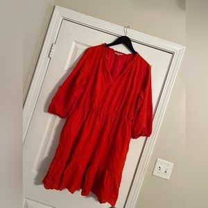 Knox Rose. Women’s Dress. Pullover. 3/4 Sleeve. Orange. XXL. New. V-Neck.